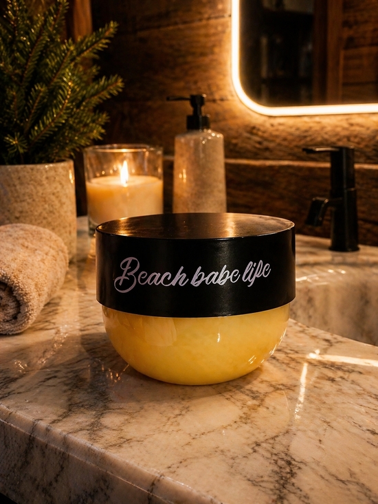Other - Beach Babe Life Nourishing Body Sugar Scrub + FREE BODY GLOVE- Yellow